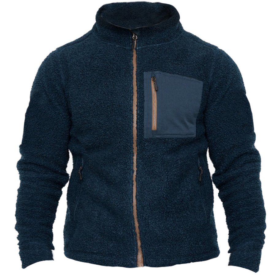 

Men's Fleece Full Zip Pocket Thermal Jacket