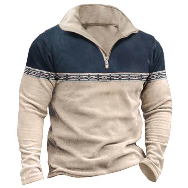 Men's Vintage Western Aztec Tribal Geometric Print Winter Sweatshirt - Fineesa.chimpone.com 