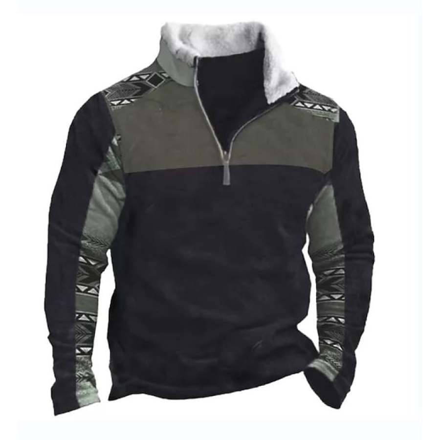 

Mens Outdoor Half Zip Skull Graphic Prints Sweatshirt