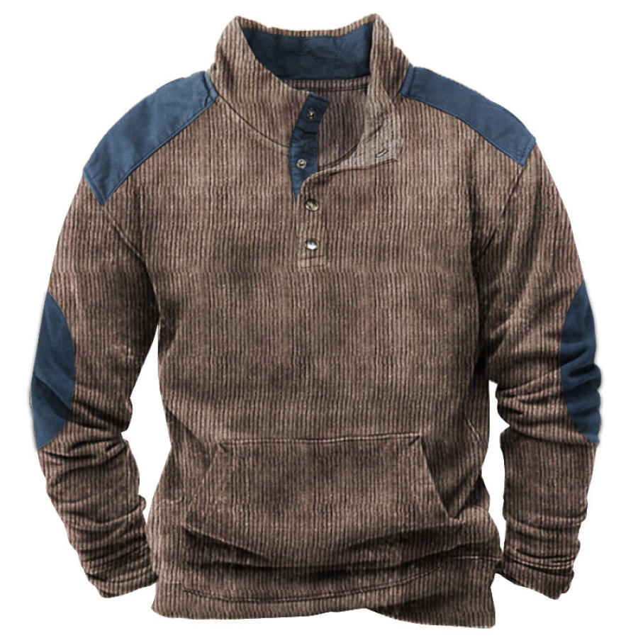 

Men's Outdoor Colorblock Casual Stand Collar Sweatshirt