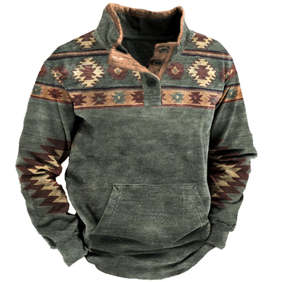 

Men's Outdoor Ethnic Print Sweatshirt
