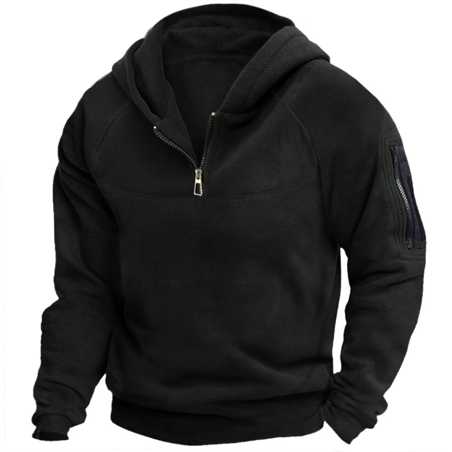 

Men's Outdoor Bottoming Polar Fleece Hooded Sweatshirt Jacket