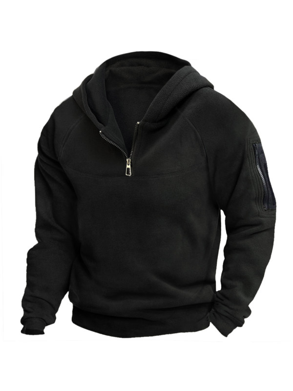 Men's Outdoor Bottoming Polar Fleece Hooded Sweatshirt Jacket