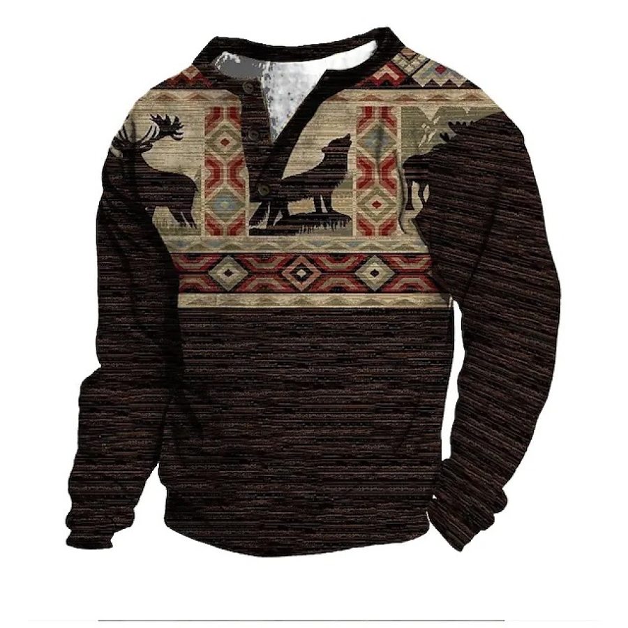 

Men's Outdoor Ethnic Print Sweatshirt