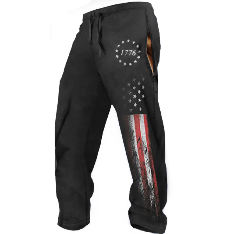 

Men's Vintage 1776 American Flag Casual Pants