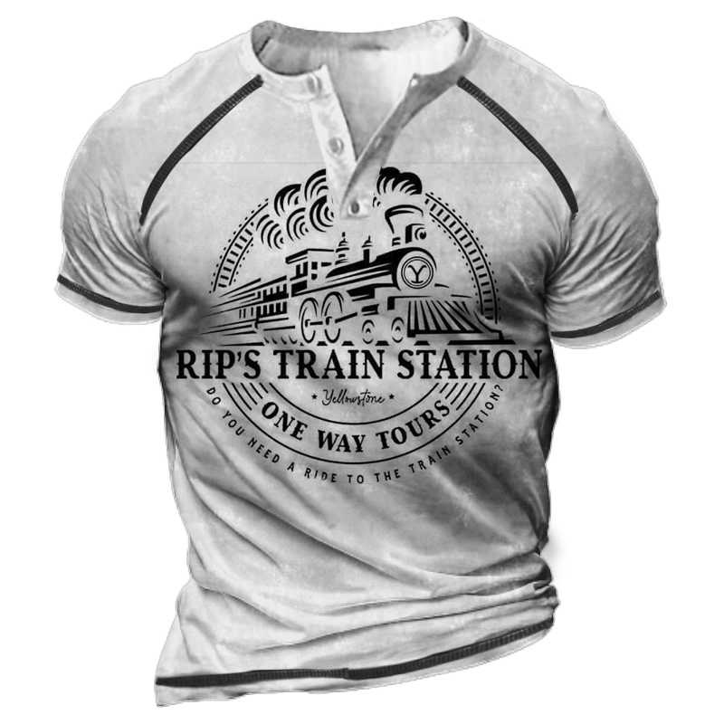 Men's Rip Station Print Chic T-shirt