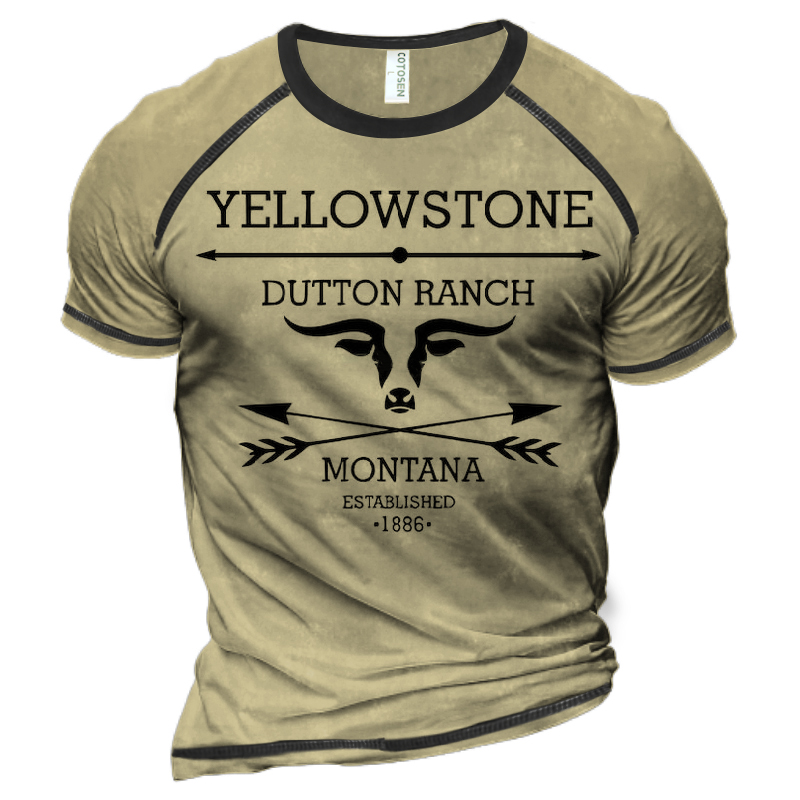 Men's Yellowstone Contrast Collar Chic T-shirt
