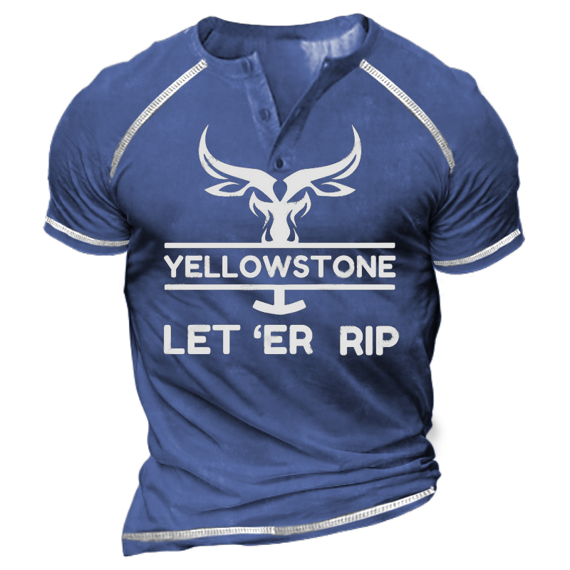 Men's Yellowstone Let'er Rop Print Chic T-shirt