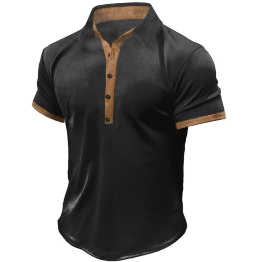 

Men's Outdoor Retro Casual Shirt Polo Short Sleeve T-Shirt