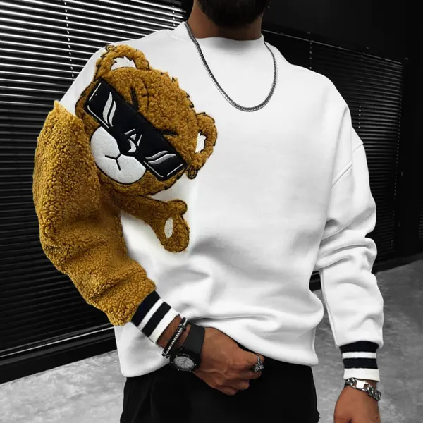 Teddy Bear Oversized Men's Sweatshirt - Cotosen.com