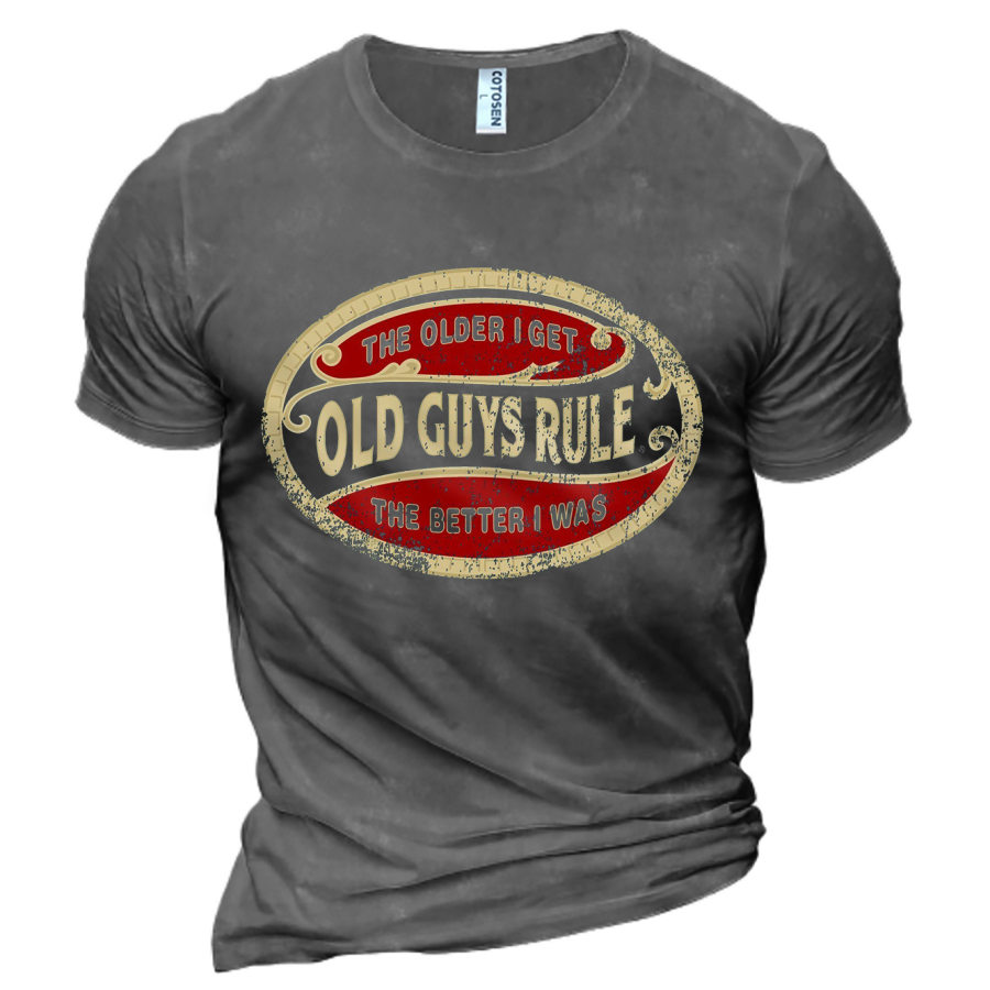 

Men's The Older I Get Old Guys Rule Print Cotton T-Shirt