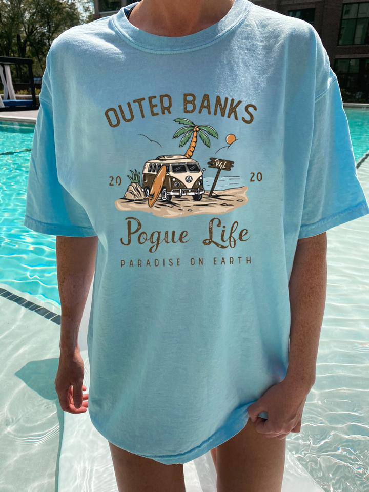 Women's Outer Banks Pogue Life Print Loose T-Shirt