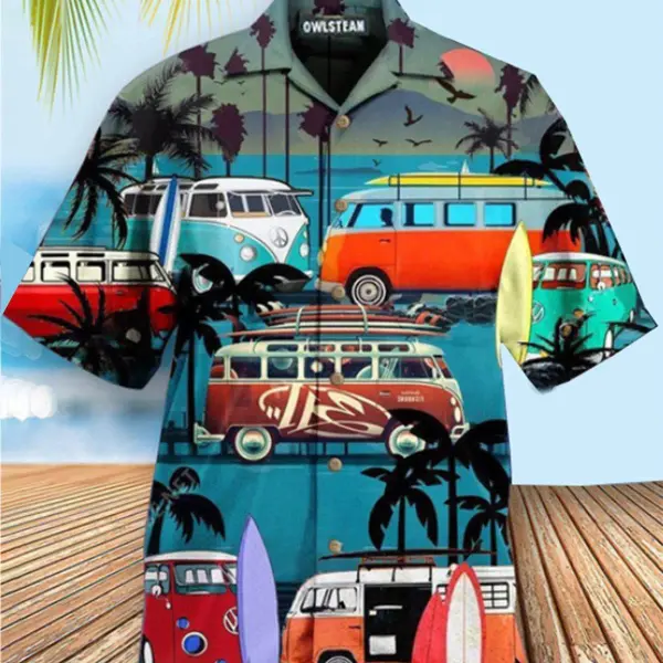 Men's Coconut Travel Short Sleeve Beach Shirt - Blaroken.com 