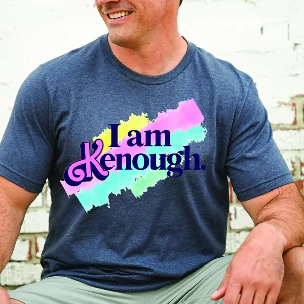 Men's Cotton T-shirt I Am Kenough Short Sleeve T-shirt - Cotosen.com