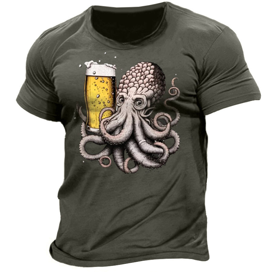 

T-shirt Da Uomo Traspirante E Confortevole Con Stampa Di Birra Divertente