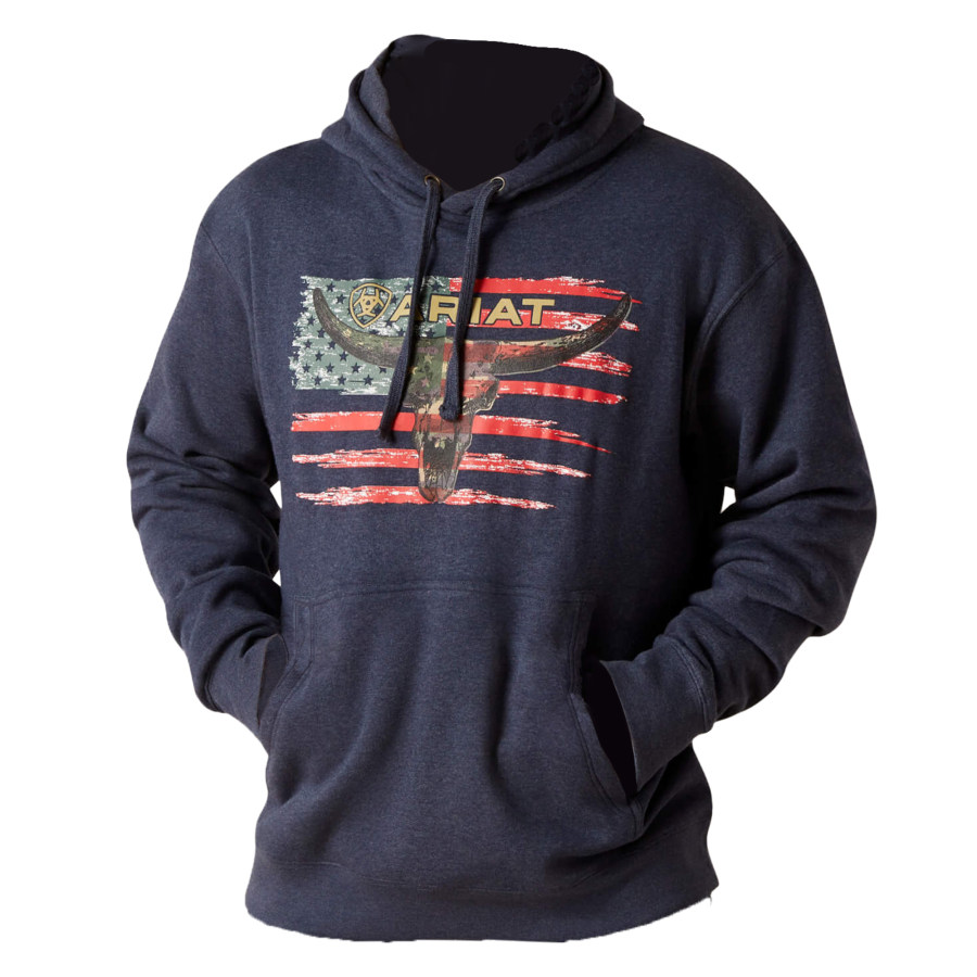 

Men's Casual Ariat Print Hoodie