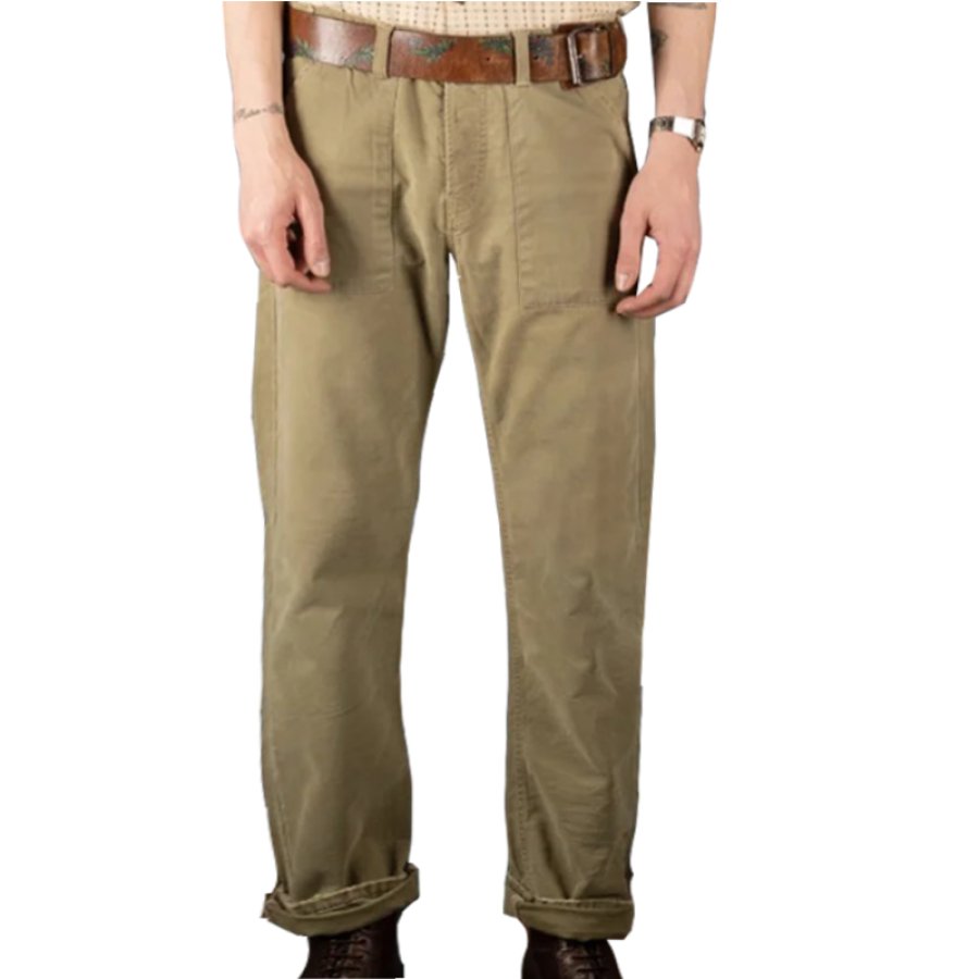 

Pantaloni Cargo Retrò Da Uomo Pantaloni Casual Retrò A Gamba Larga Anni '40