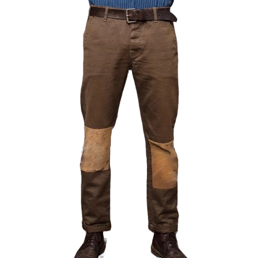 

Men's Retro Color Block Casual Cargo Trousers 1940s Vintage Pants