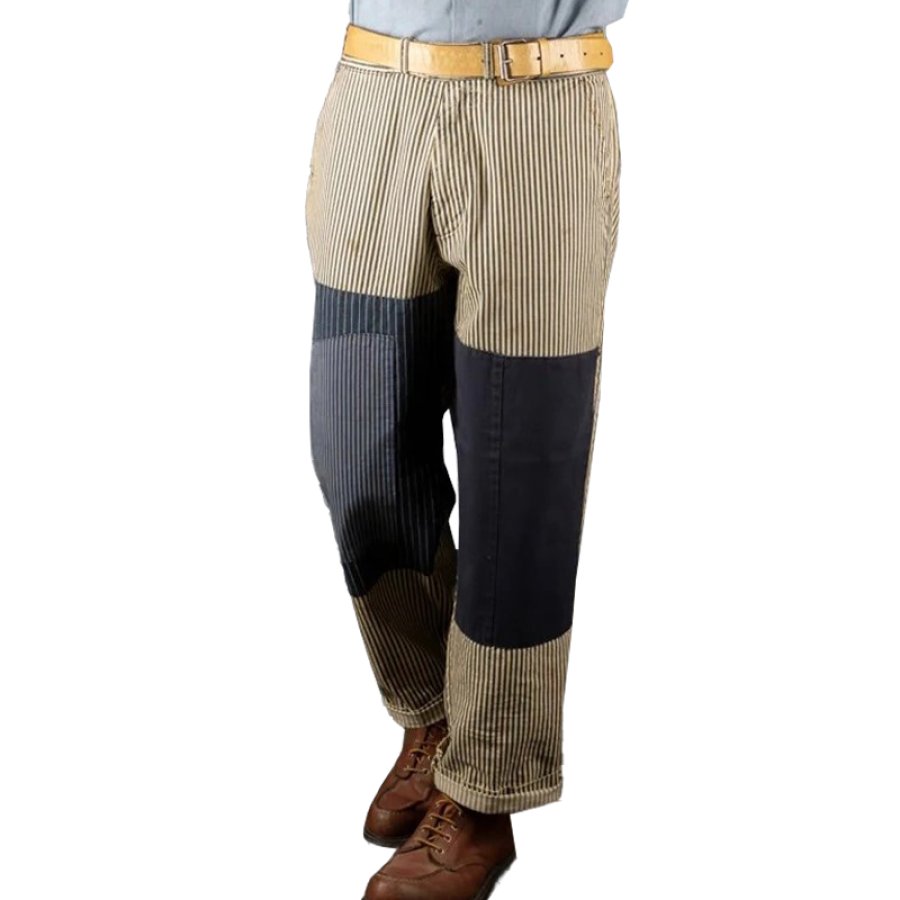 

Мужские повседневные брюки-карго в стиле ретро с цветными блоками Широкие повседневные брюки в стиле ретро 1940-х годов
