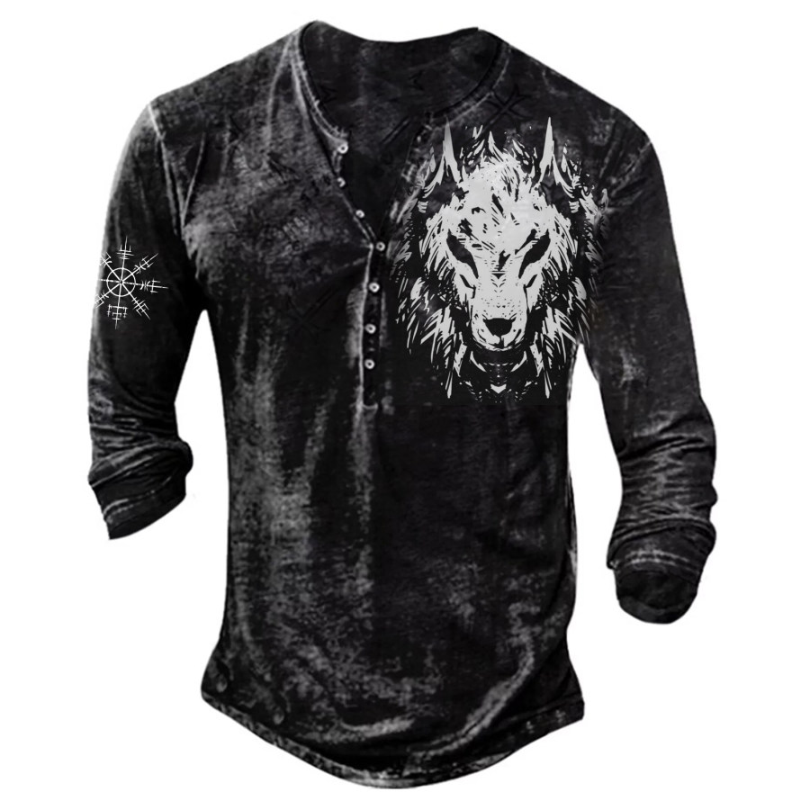 

Viking Wolf Rétro T-shirt Manches Longues