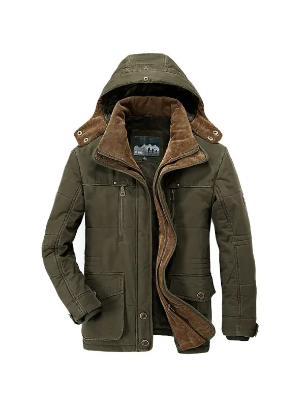 Gefütterter Outdoor-Mantel Mit Kapuze Und Mehreren Taschen Für Herren - Maxizero.chimpone.com 