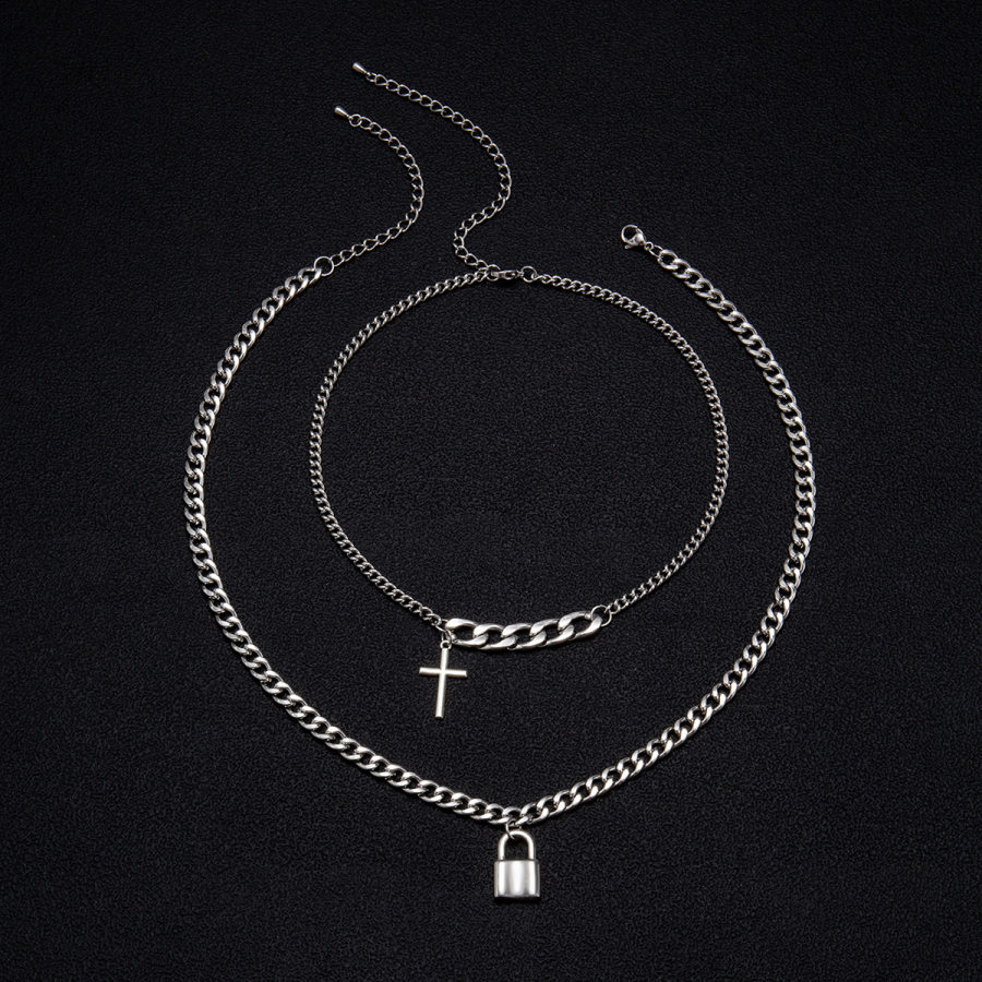 

Men's Titanium Steel Cross Street Metal Necklace