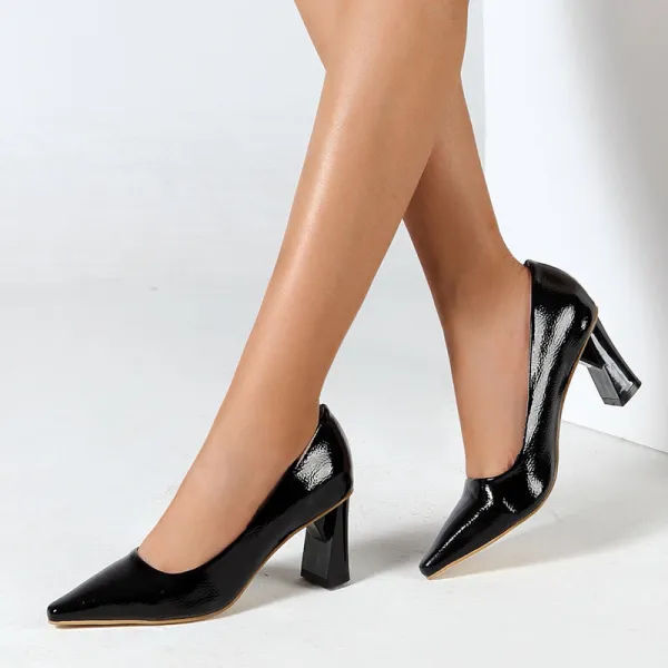 Ladies Round Toe Lacquered High Heels - Mercadolibreweb.com 