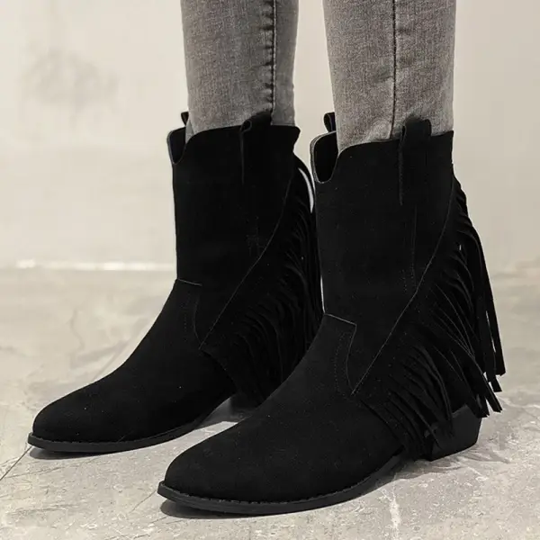 Women's Thick-heeled Round Toe Boots - Mercadolibreweb.com 