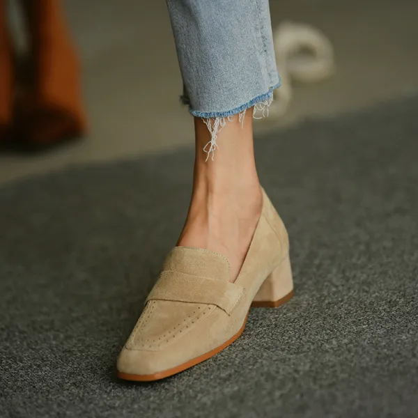 All-match Fashionable Square Toe Chunky Heel Shoes - Mercadolibreweb.com 