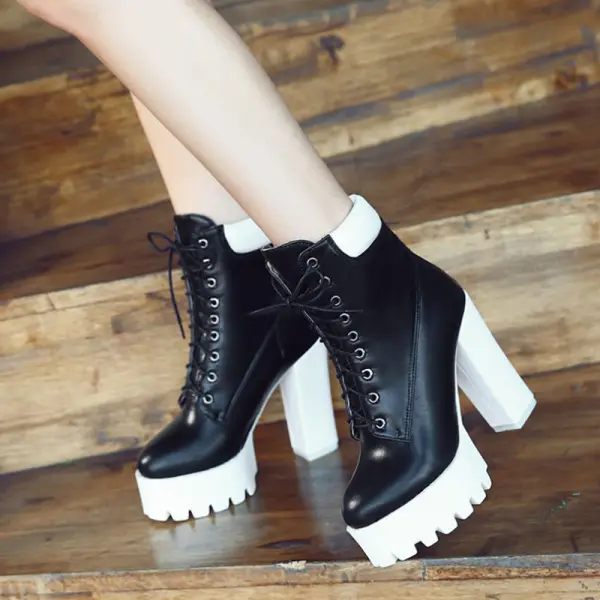 Women's Retro Lace-up Platform Martin Boots - Mercadolibreweb.com 