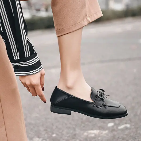 Women's British Style Square Toe Low-heel Loafers - Mercadolibreweb.com 