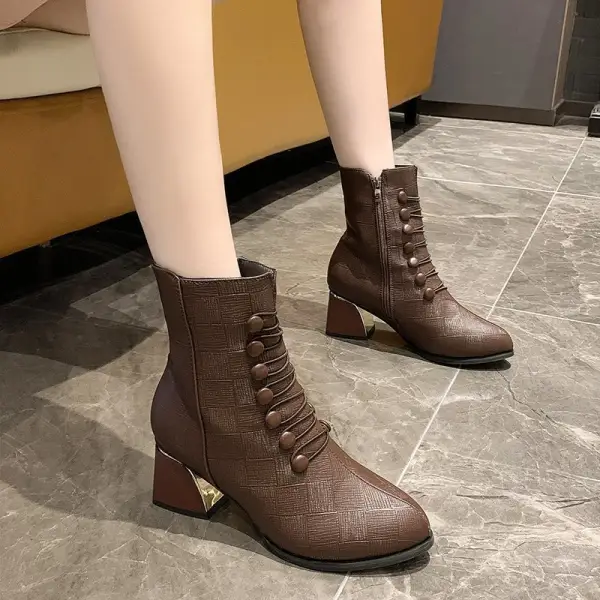 Womens Embossed Double Breasted Martin Boots - Mercadolibreweb.com 