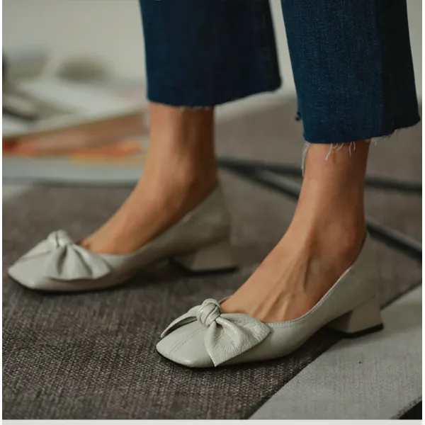 All-match Fashion Bow Thick Heel Shoes - Mercadolibreweb.com 