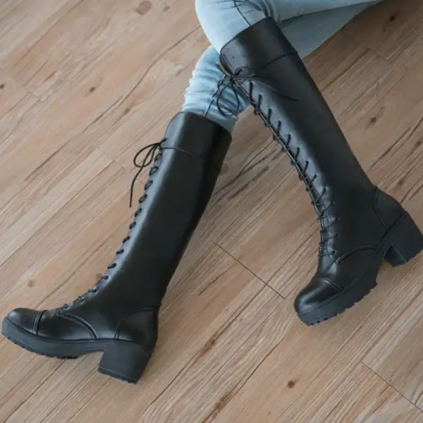 Women's Thick And Knee-high Martin Boots - Mercadolibreweb.com 