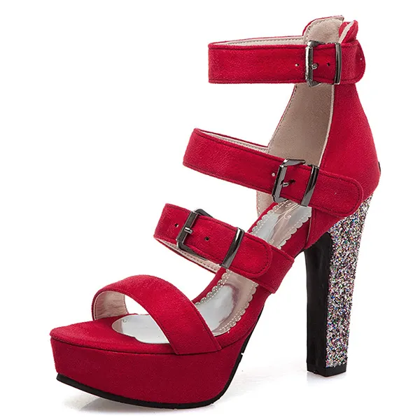 Women's Stylish Buckle Platforma High-heeled Sandal - Mercadolibreweb.com 