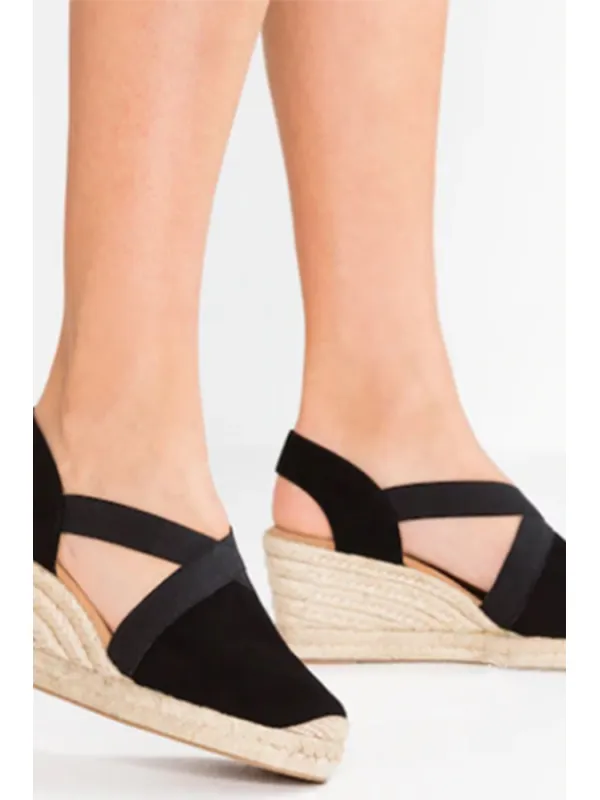 Velvet Peep Toe Date Wedge Sandals - Luvyle.chimpone.com 