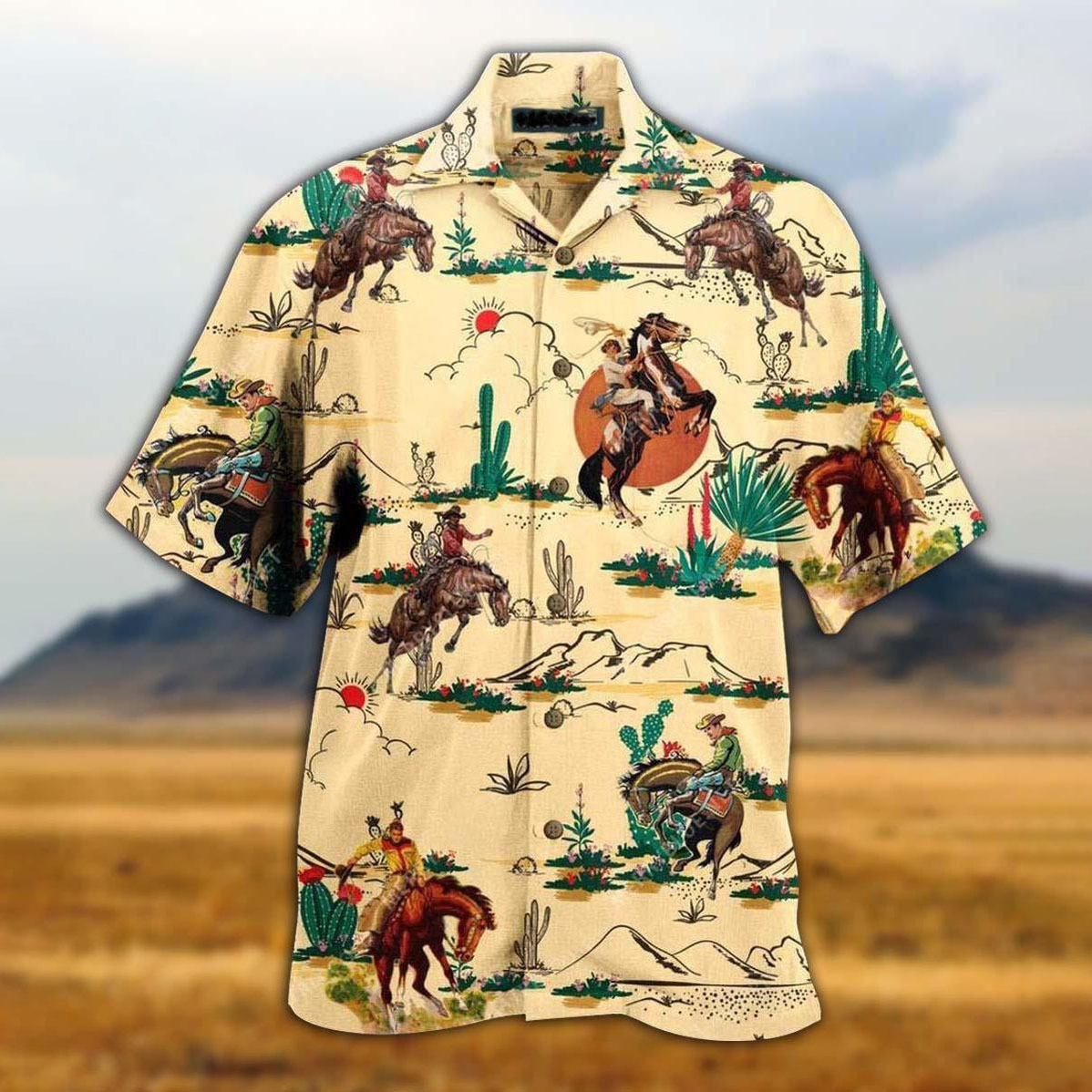 Men's Cowboy Beach Short Sleeve Chic Shirt