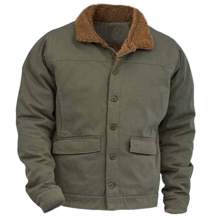 

Men's Lamb Wool Fleece Thick Thermal Jacket