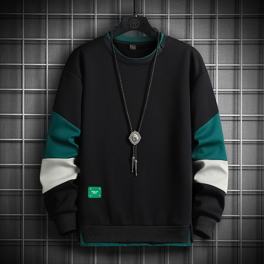 

Fake Two Ins Men Loose Couple Sweater