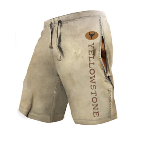 Men's Vintage Western Yellowstone Chic Casual Short