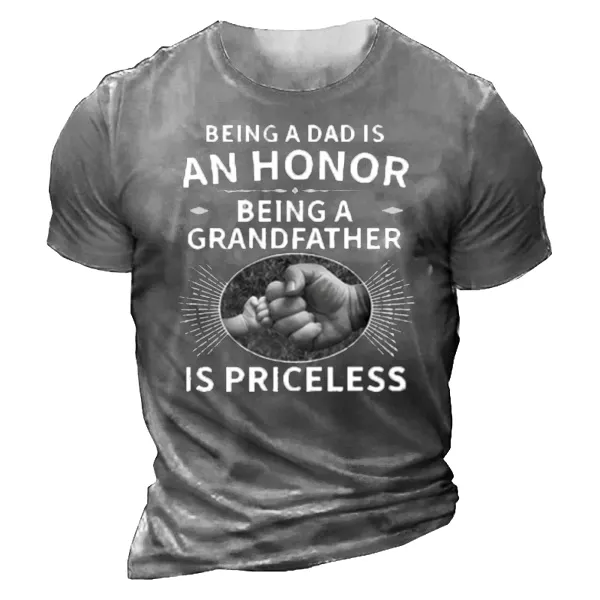 Being A Dad Is An Honor Being A Grandfather Is Priceless Men's T-Shirt - Chrisitina.com 