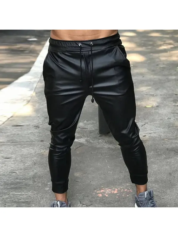 Trendy Leather Trackpants - Spiretime.com 