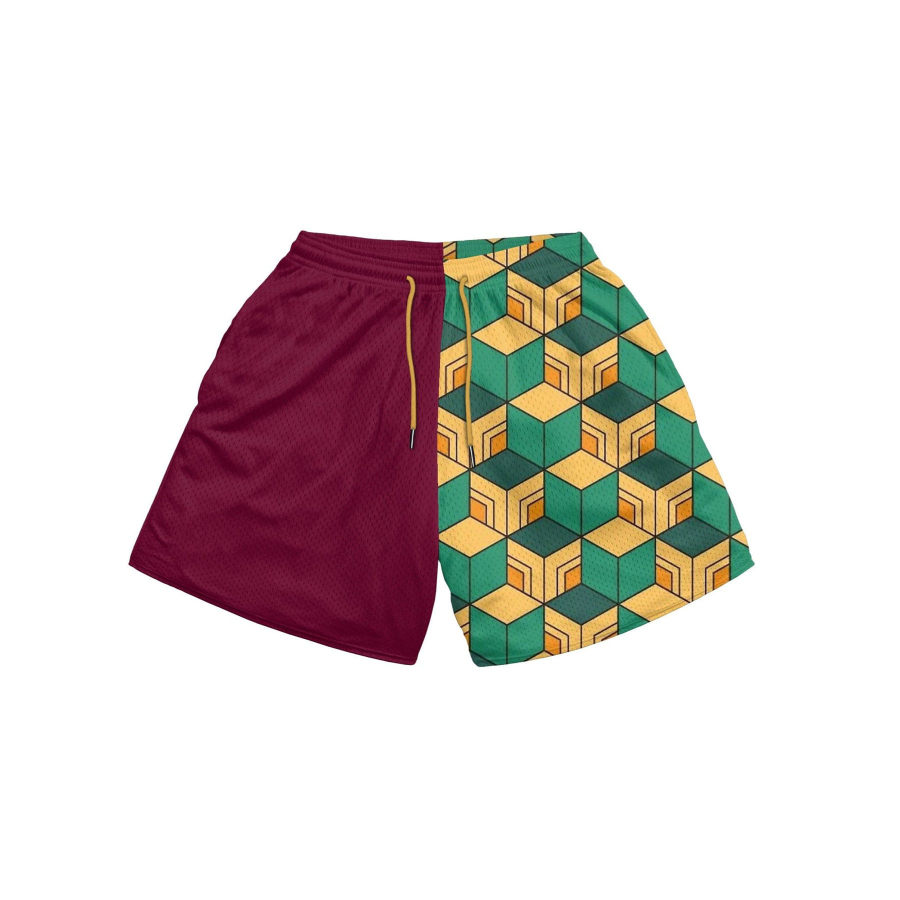 

Men's Geometric Print Panel Shorts