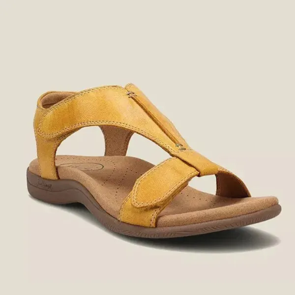 Retro Solid Color Casual Velcro Portable Sandals - Salolist.com 