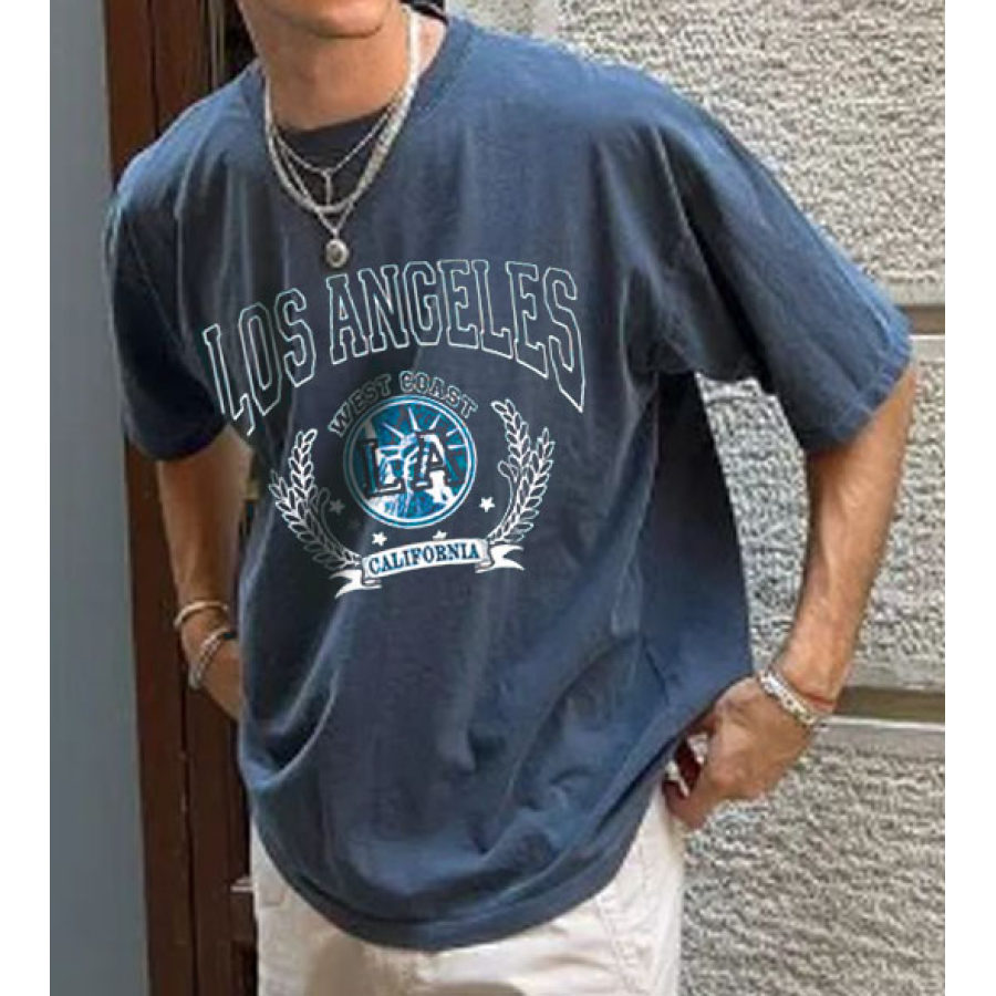 

Men's Casual Vintage Print Cotton T-Shirt