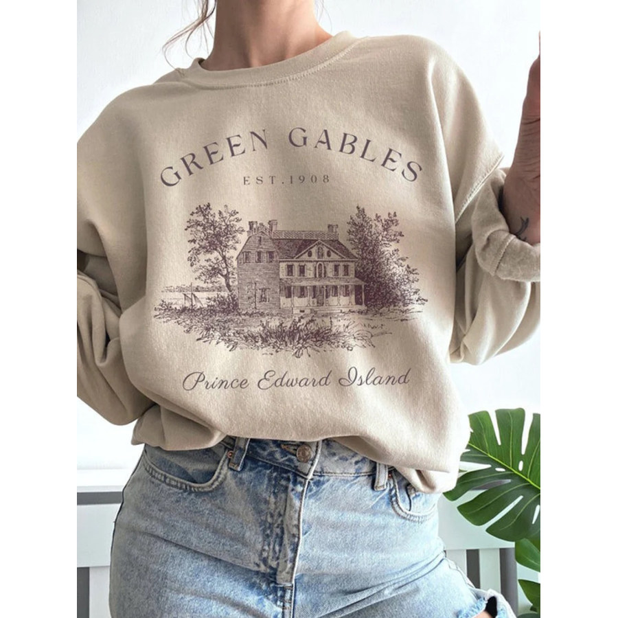 Vintage Statue Print Sweatshirt