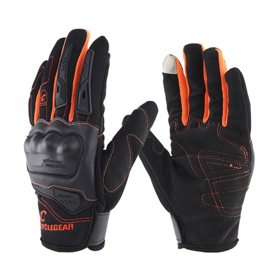 

Non-slip and warm touch-screen full-finger motorcycle gloves