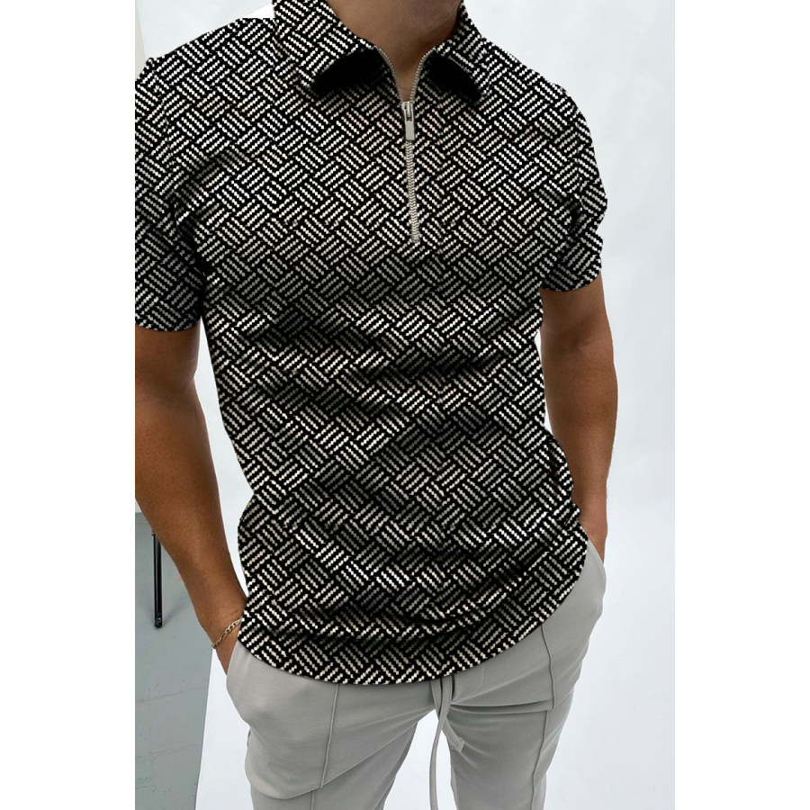 

Herringbone Jacquard Polo Shirt