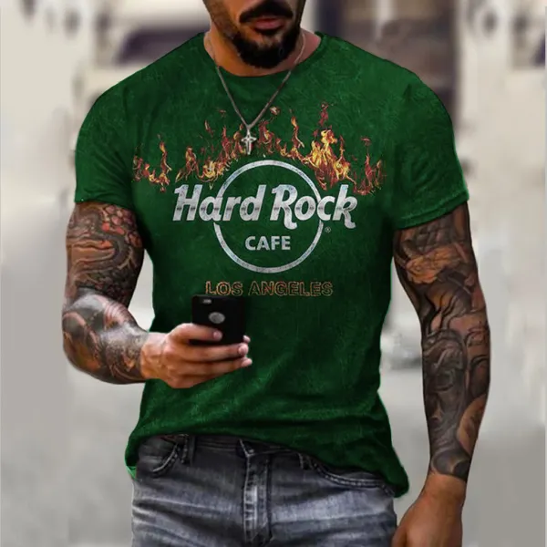 Men's Retro Hard Rock Cafe T-shirt - Sanhive.com 