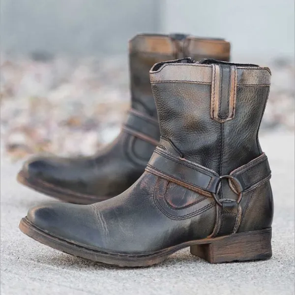 Retro Warm Mid-Cut Martin Boots - Sanhive.com 